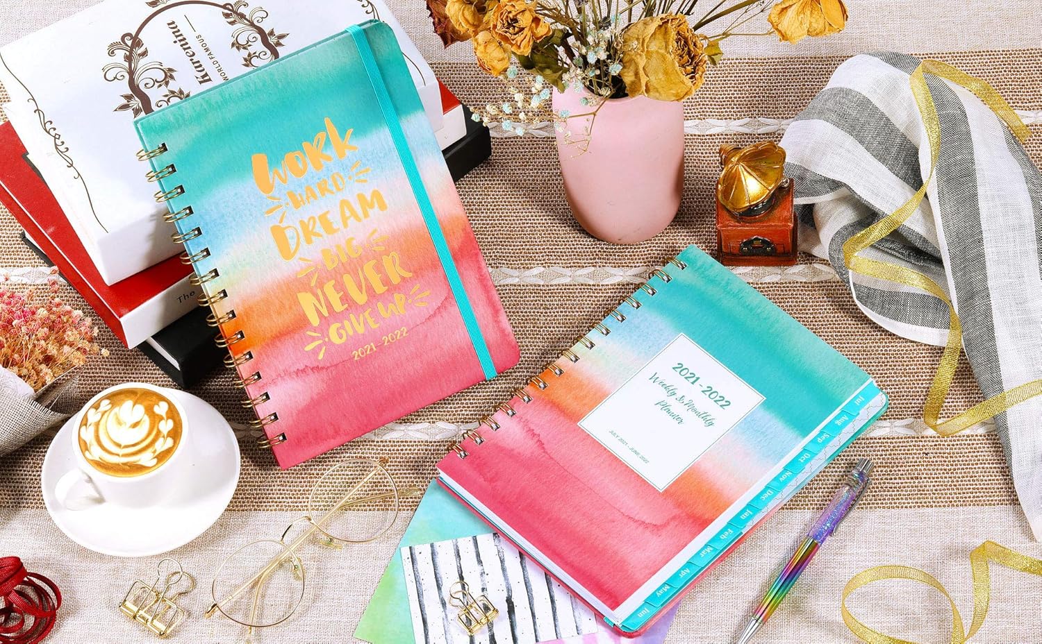 2021-2022 Planner - Weekly & Monthly Planner with Monthly Tabs, Jul 2021 - Jun 2022, 6.4" x 8.5", Flexible Hardcover with Thick Paper, Elastic Closure & Inner Pocket : Office Products