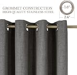 CUCRAF 100% Blackout Curtains Grey 54 Inch Drop 2 Panels Eyelet 46x54 view 3