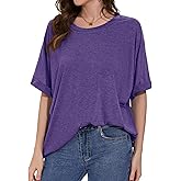 Oversized Tshirts for Women Summer Short Sleeve Casual Basic Tee Tops Loose Fit Shirts