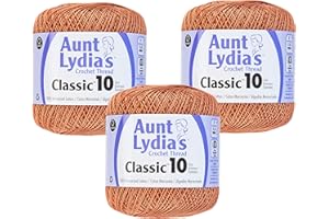 Aunt Lydia's Bulk Buy Crochet Cotton Classic Crochet Thread Size 10 (3-Pack) Copper Mist 154-0310
