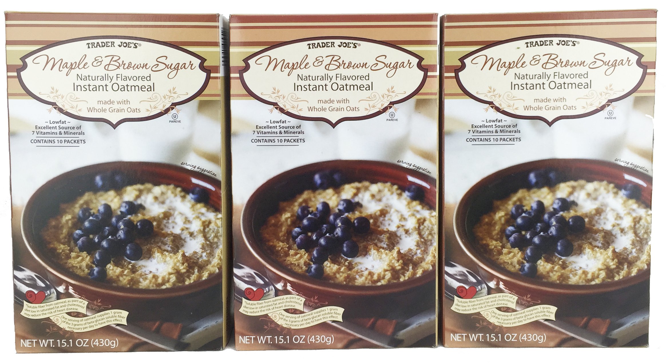 Trader Joe's Maple & Brown Sugar Naturally Flavored Instant Oatmeal (3