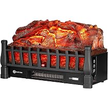 Amazon.com: VIVOHOME 110V Electric Fireplace Insert Log Quartz Realistic  Ember Bed Fan Heater with Infrared Remote Controller Black : Home u0026 Kitchen