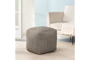 Anji Mountain 100% Handmade & Handcrafted Comfortable Home Décor Pouf Ottoman Footrest for Living Room, Bedroom, Nursery, Kidsroom, Patio Furniture - (20" x 20" x 20" - Mocha Bisque)