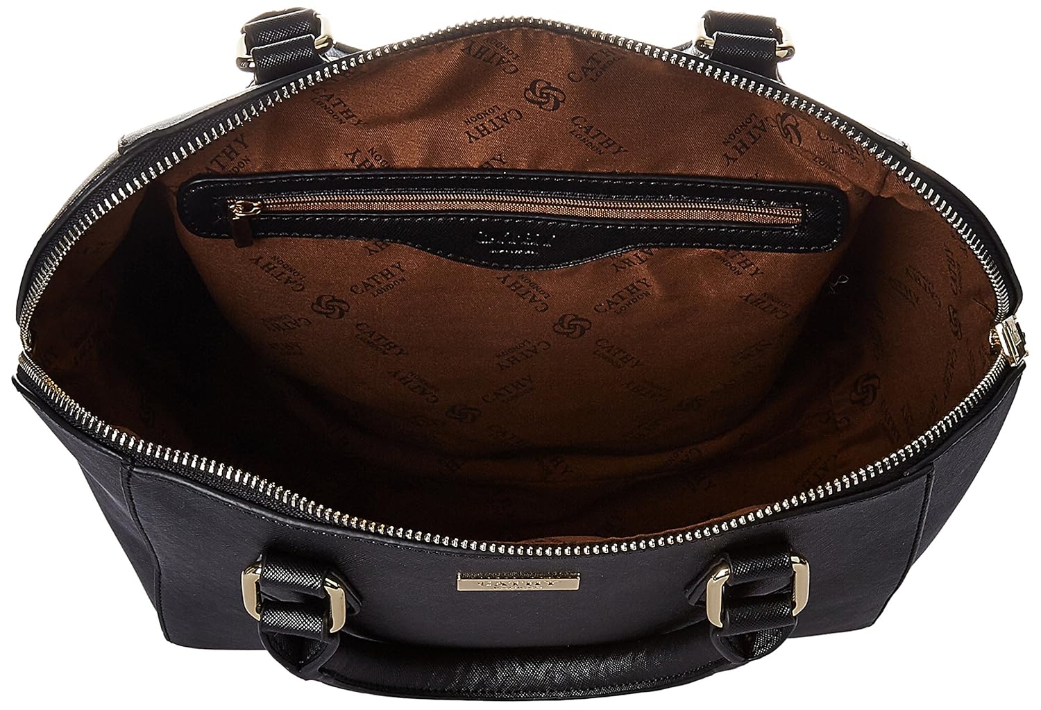 cathy london women's handbag, material- synthetic leather, colour- black