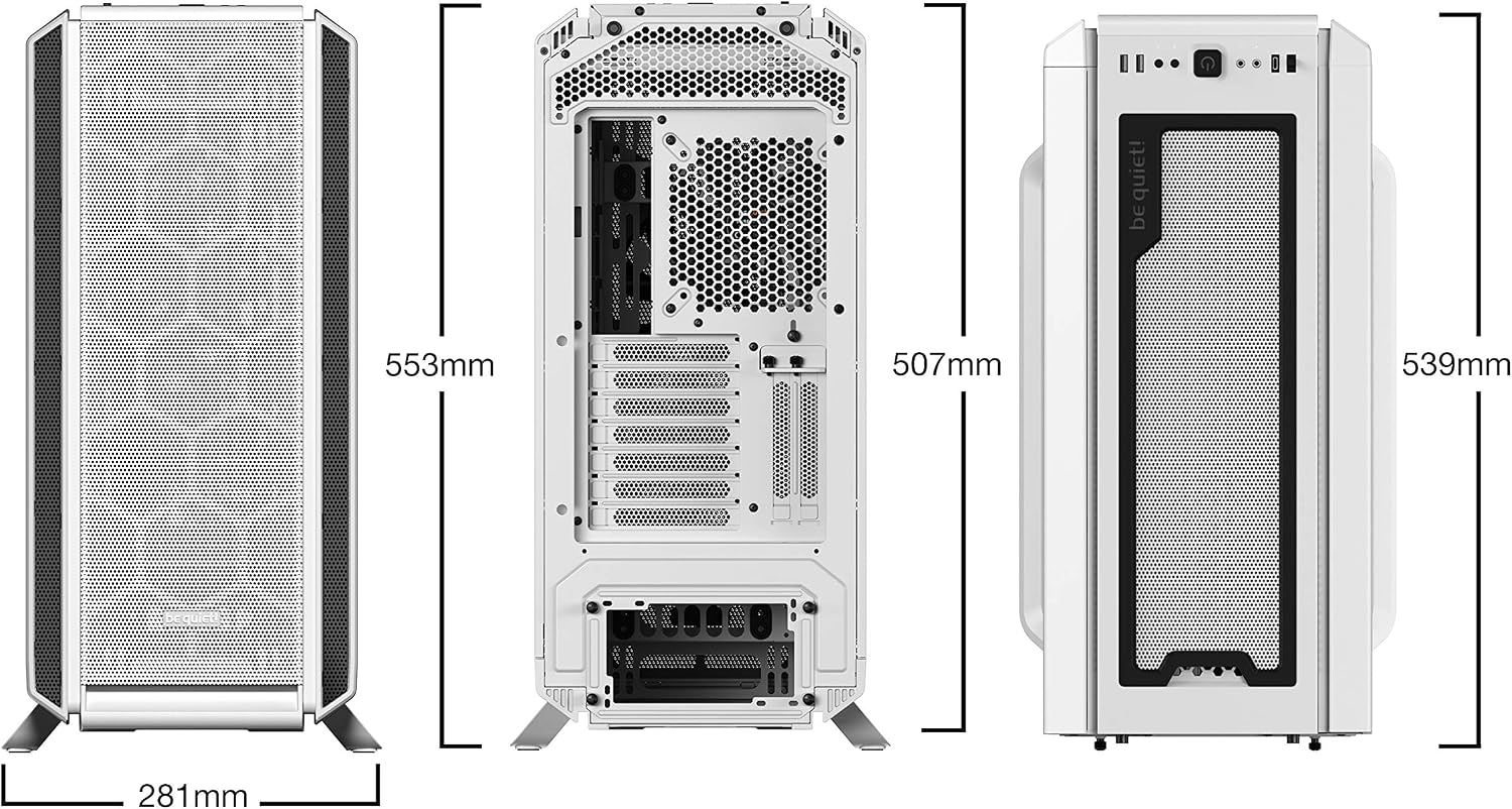 be quiet! Silent Base 802 White PC case, 3x Pure Wings 140mm, 2 interchangeable top and front covers, decoupled motherboard tray - Image 3