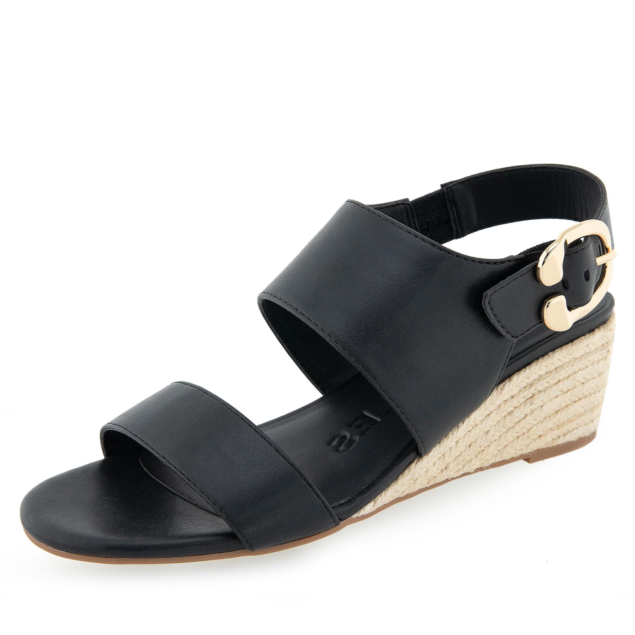 Aerosoles Women’s Worth Wedge Sandal, Black PU, 6.5