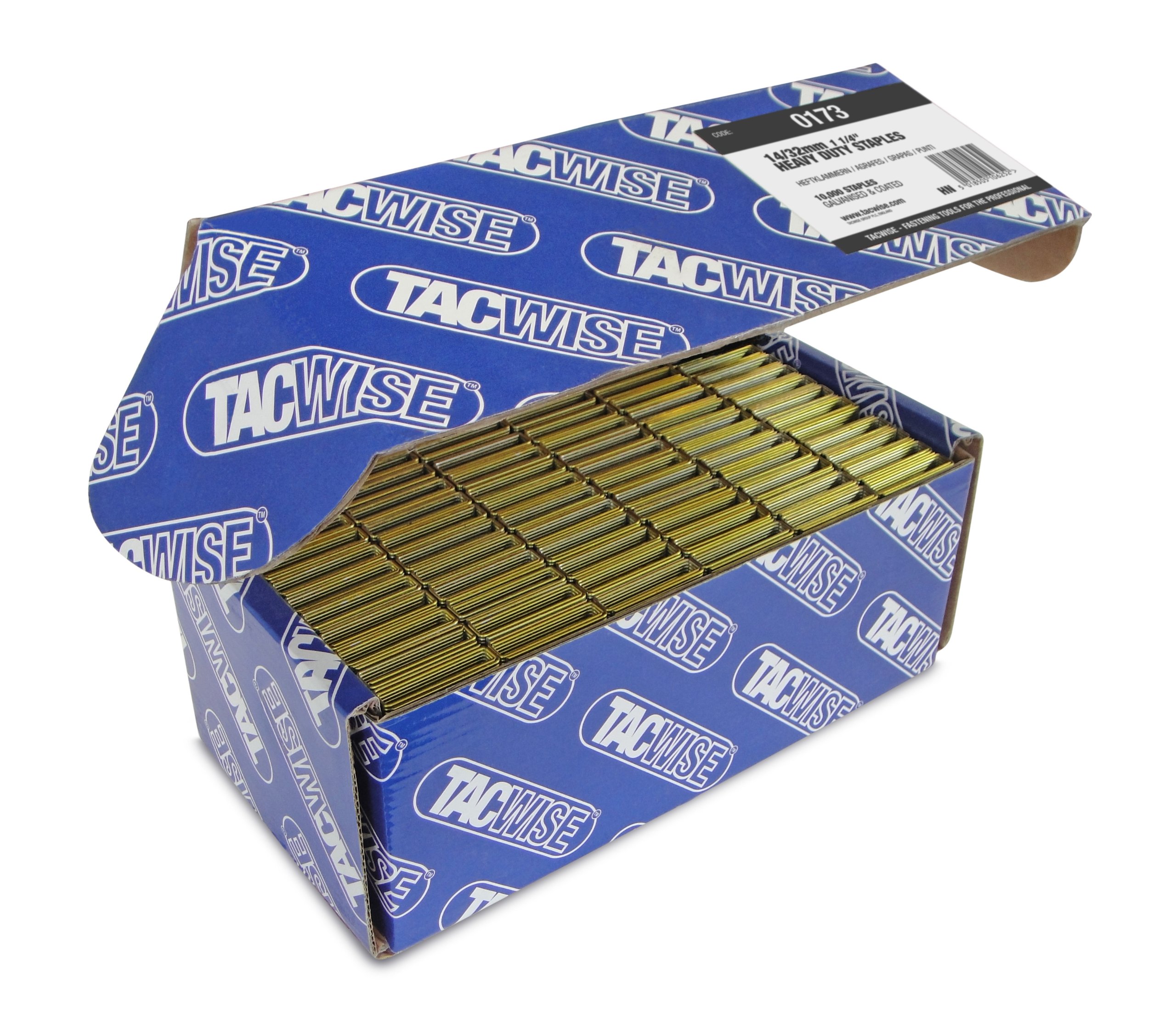 Tacwise 0173 Type 14 / 32 mm Heavy Duty Galvanised Framing Staples, Narrow Crown, Pack of 10,000