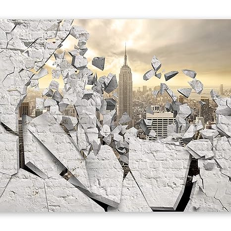 murando - Fototapete Fenster nach New York 350x256 cm - Vlies Tapete - Moderne Wanddeko - Design Tapete - Wandtapete - Wand D