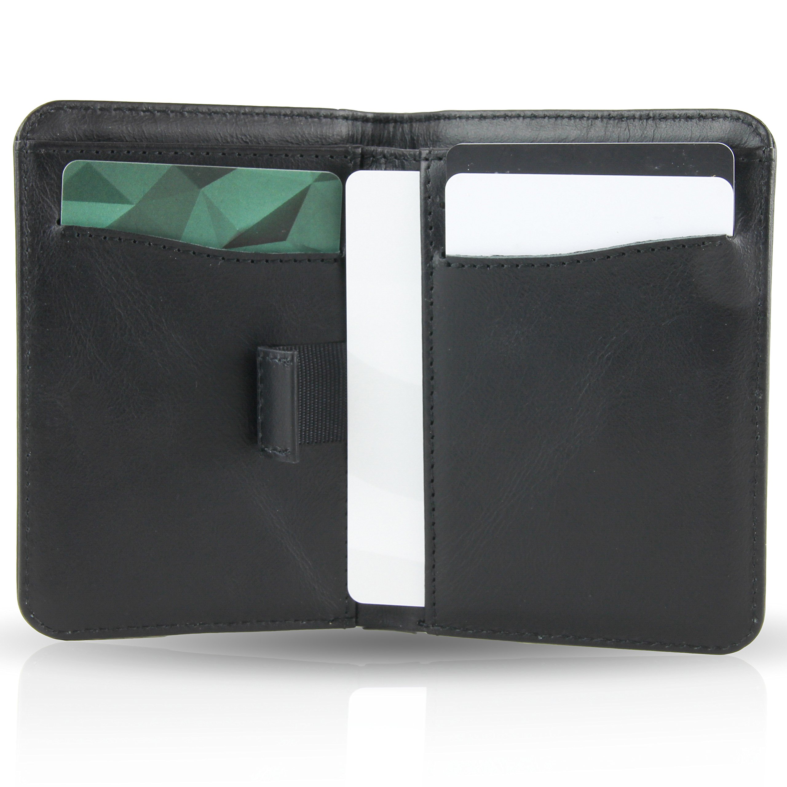 BULLAZO Fino Urban, Men's RFID Blocking Smart Slim Wallet, Genuine Leather, Black