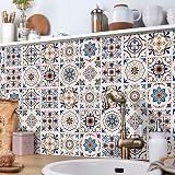 Moroccan Tile Stickers 24pcs 15x15cm Waterproof Self Adhesive Kitchen Bathroom view 3