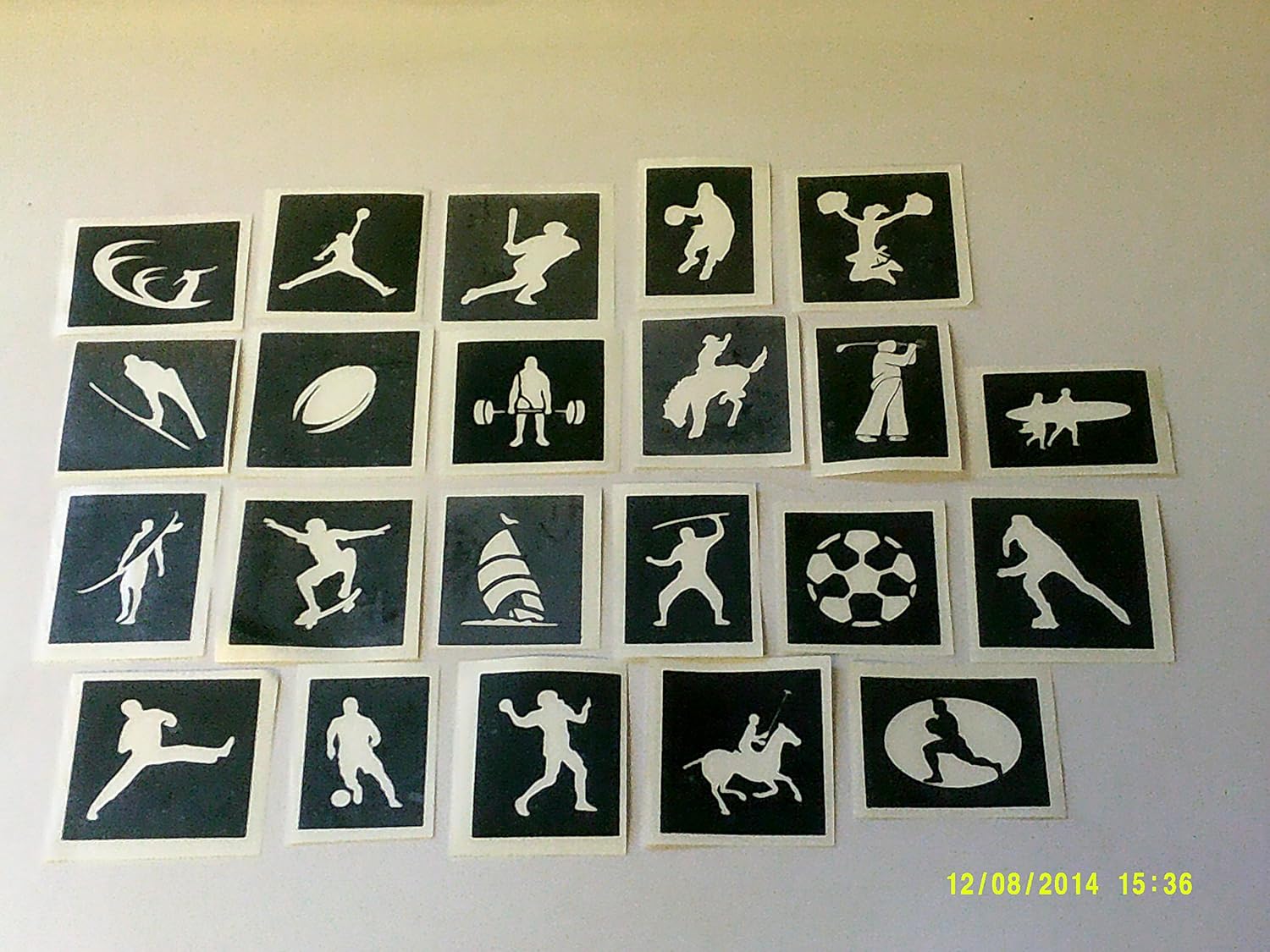 mixed 10 x sport stencils for etching on glass gift present glassware