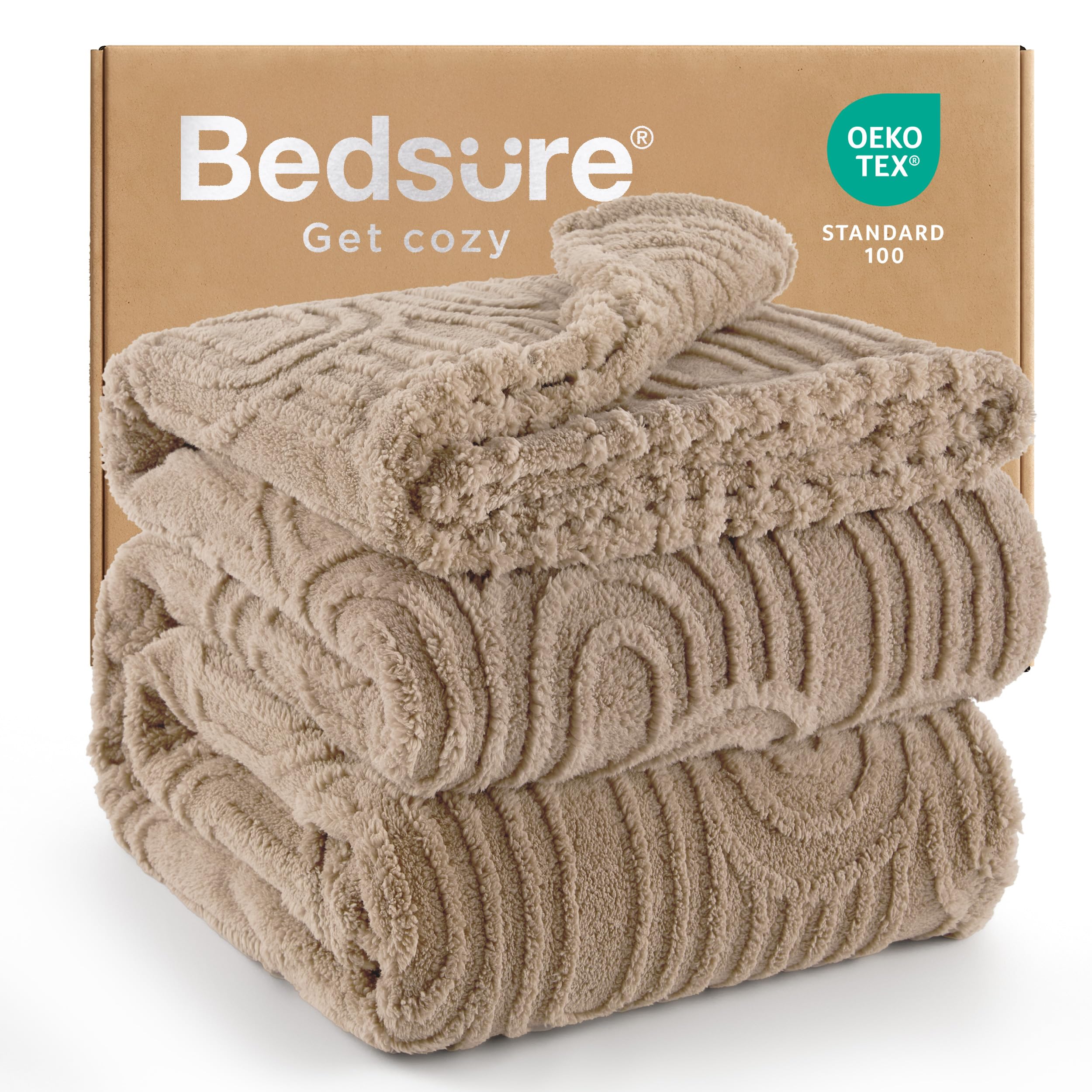 Photo 1 of Bedsure GentleSoft Fleece King Size Blanket for Bed - Super Soft & Cozy, Fluffy Blankets for Women & Girls, Ideal for Sofa & Couch, Brown, 108x90 Inches