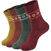 NinetoFiveLife Pack of 4 Womens Merino Wool Socks Winter Hiking Socks Knit Outdoor Recreation Socks Warm Soft and Comfortable