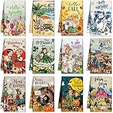 FuWeave 12 Pcs Seasonal Kitchen Towels Set for All Holidays Spring Easter Irish Hand Dish Tea Towels Bulk Absorbent Dishcloths Housewarming Gift for Cooking Kitchen Bathroom(Vintage Style)