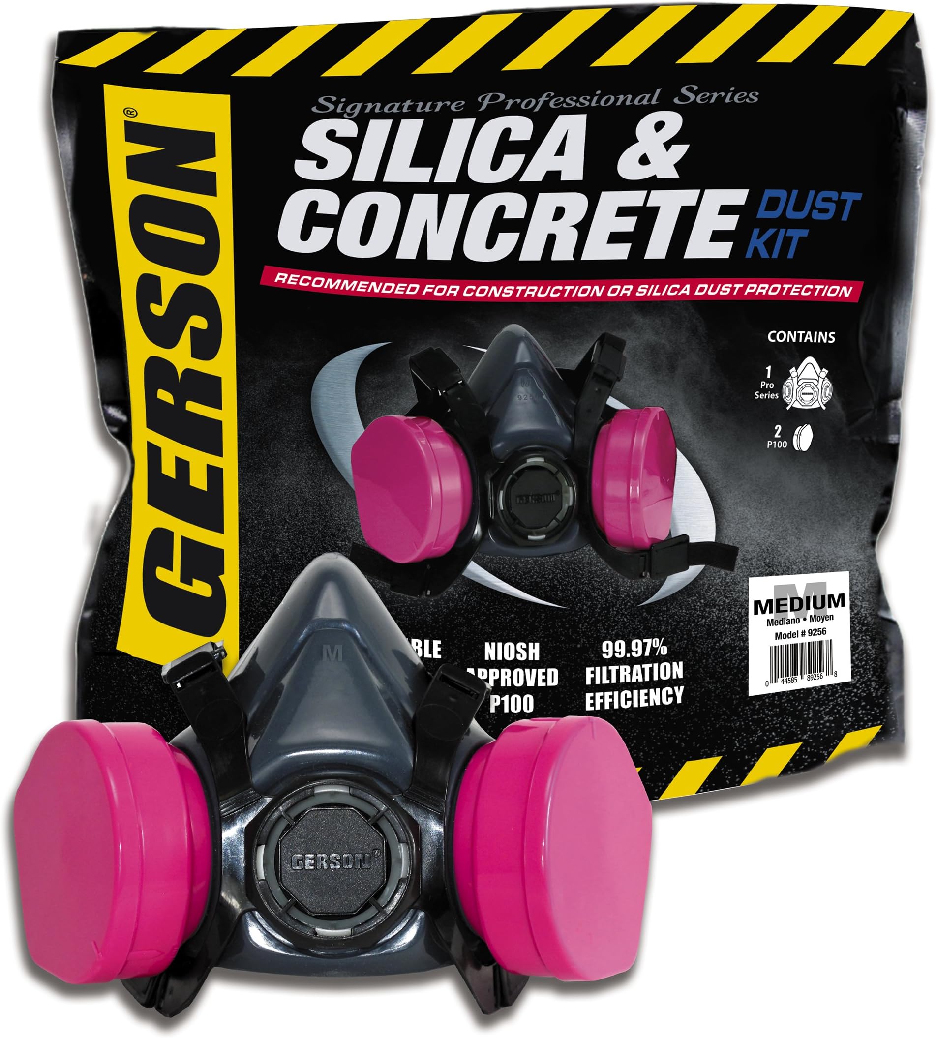 Gerson Silica & Concrete Dust Respirator Kit with Cartridge Filters - Signature Pro Series (Medium)
