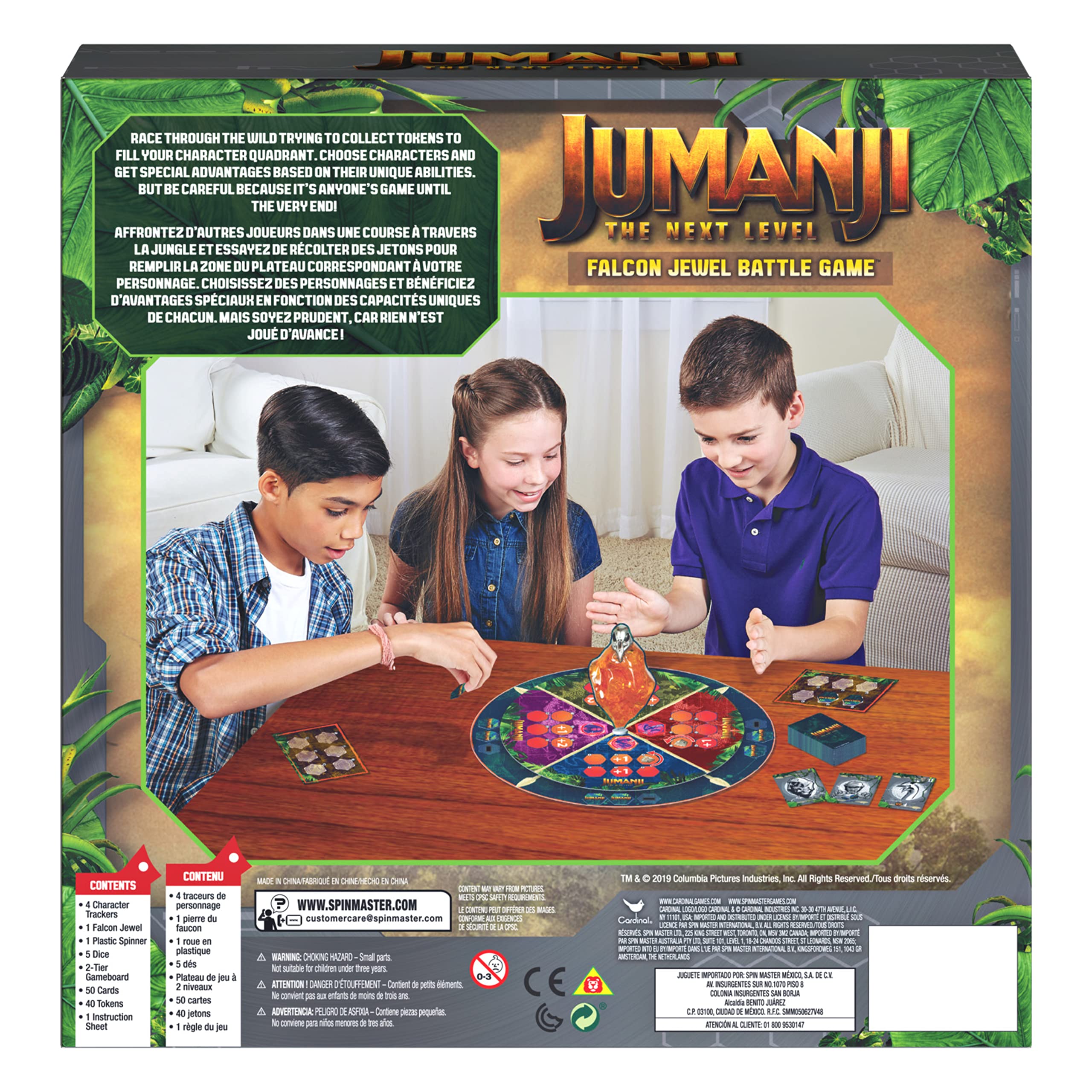 Cardinal Jumanji 3 The Next Level, Falcon Jewel Battle Board Game for Kids, Families, and Adults