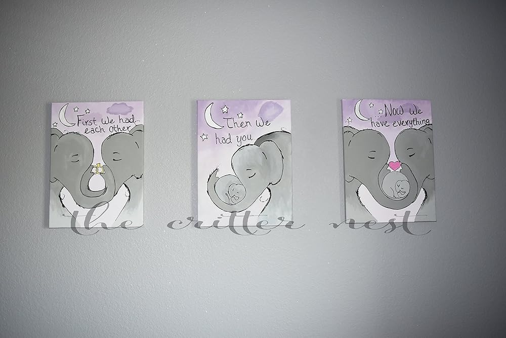 Amazon.com: Elephant Nursery Decor, Elephant Wall Art, Elephant Printed
