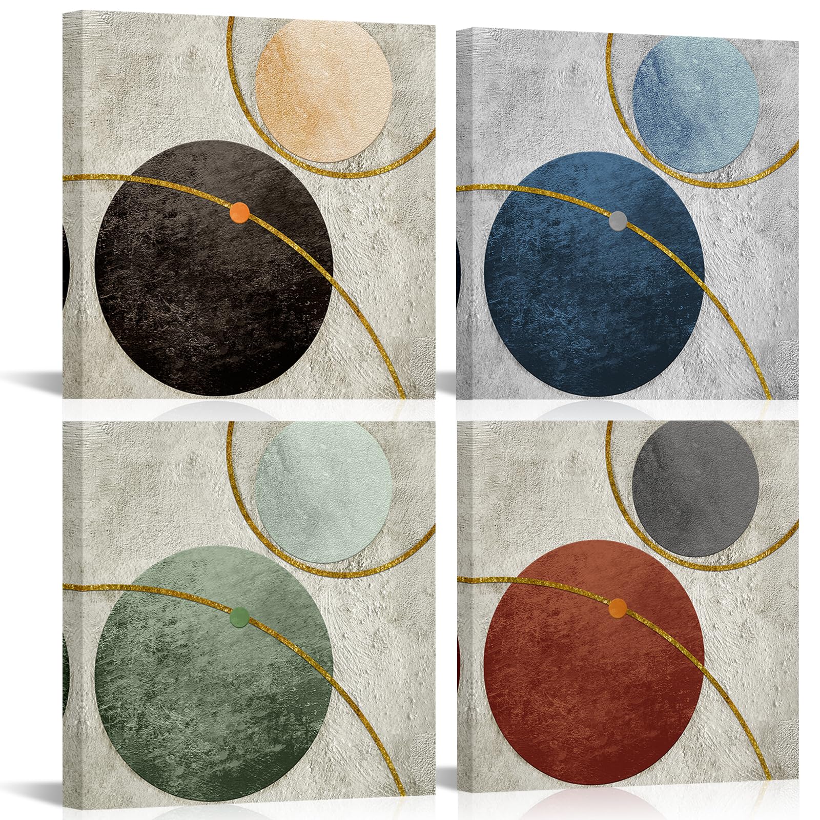 Wall Art Canvas Prints 4 Pieces Abstract line Irregular painting Canvas Print Paintings Framed Art Home Decor Paintings to Hang on Walls for Living Room Kitchen Bathroom Home Office Decor 30x30CM