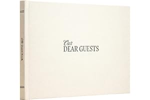 Kunitsa Co. Wedding Guest Book - Blank Sign in Book for Special Occasions, Oat Linen Cover