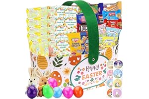 SARAH'S CANDY FACTORY Easter Snack Basket (52 Count) Filled with Candy, Peelable Gummies, Treats, Bunny and More, Great Package for Family, Friends, Kids, Boys and Girls - Style 4