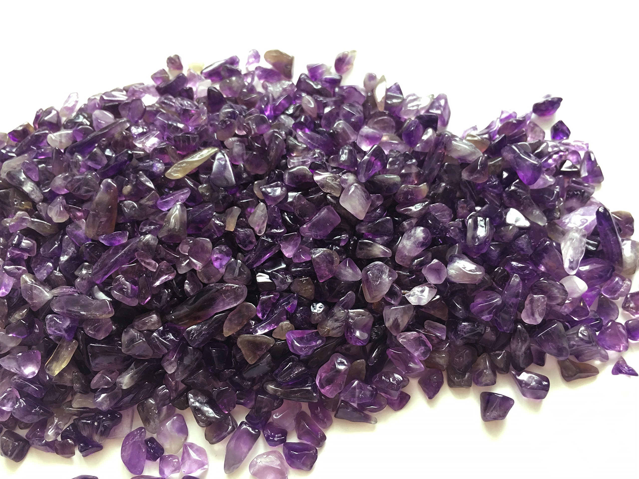 Zungtin 1 lb Amethyst Small Tumbled Chips Crushed Stone Healing Reiki Crystal Jewelry Making Home Decoration