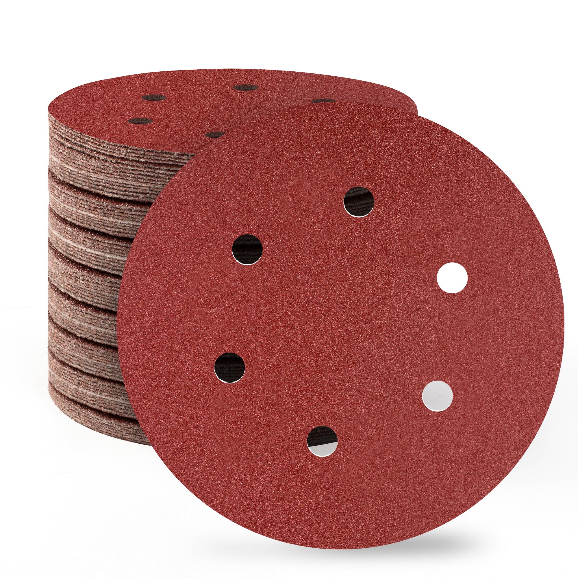 SATC 150mm Sanding Discs 80PCS 180 Grit 6 Holes Orbital Sander Discs Hook and Loop Sanding Pads for Random Orbital Sander