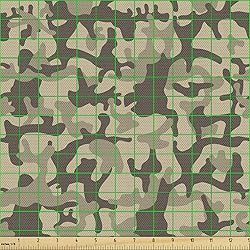 Ambesonne Camo Fabric by The Yard, Continuous