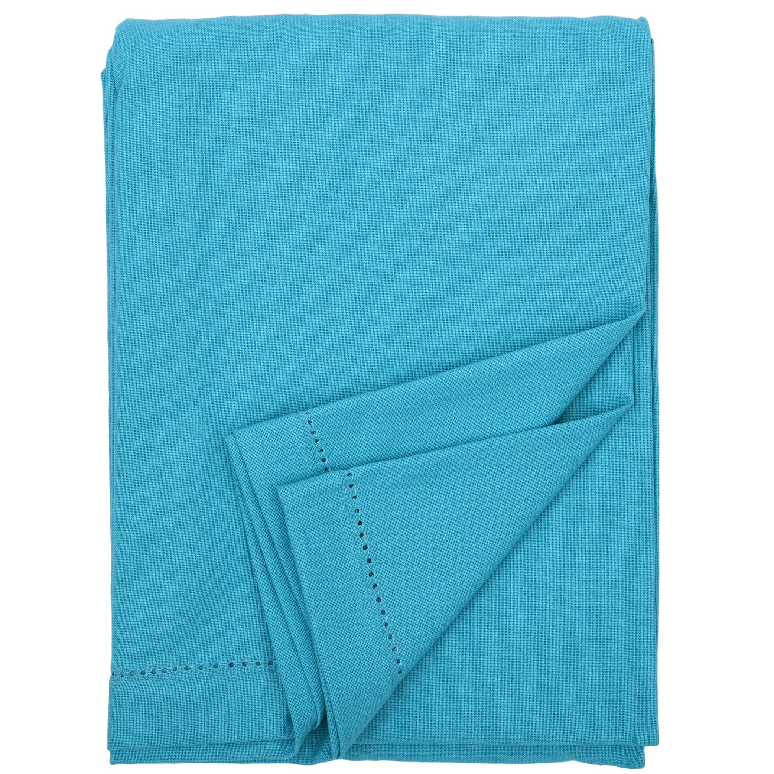 Ragged Rose Cotton Tablecloth for a 6-7 Ft Table - Versatile Table Cloth with Simple Embroidered Hem - Indoor & Outdoor Decor for Living Room, Kitchen, & Garden — image 1