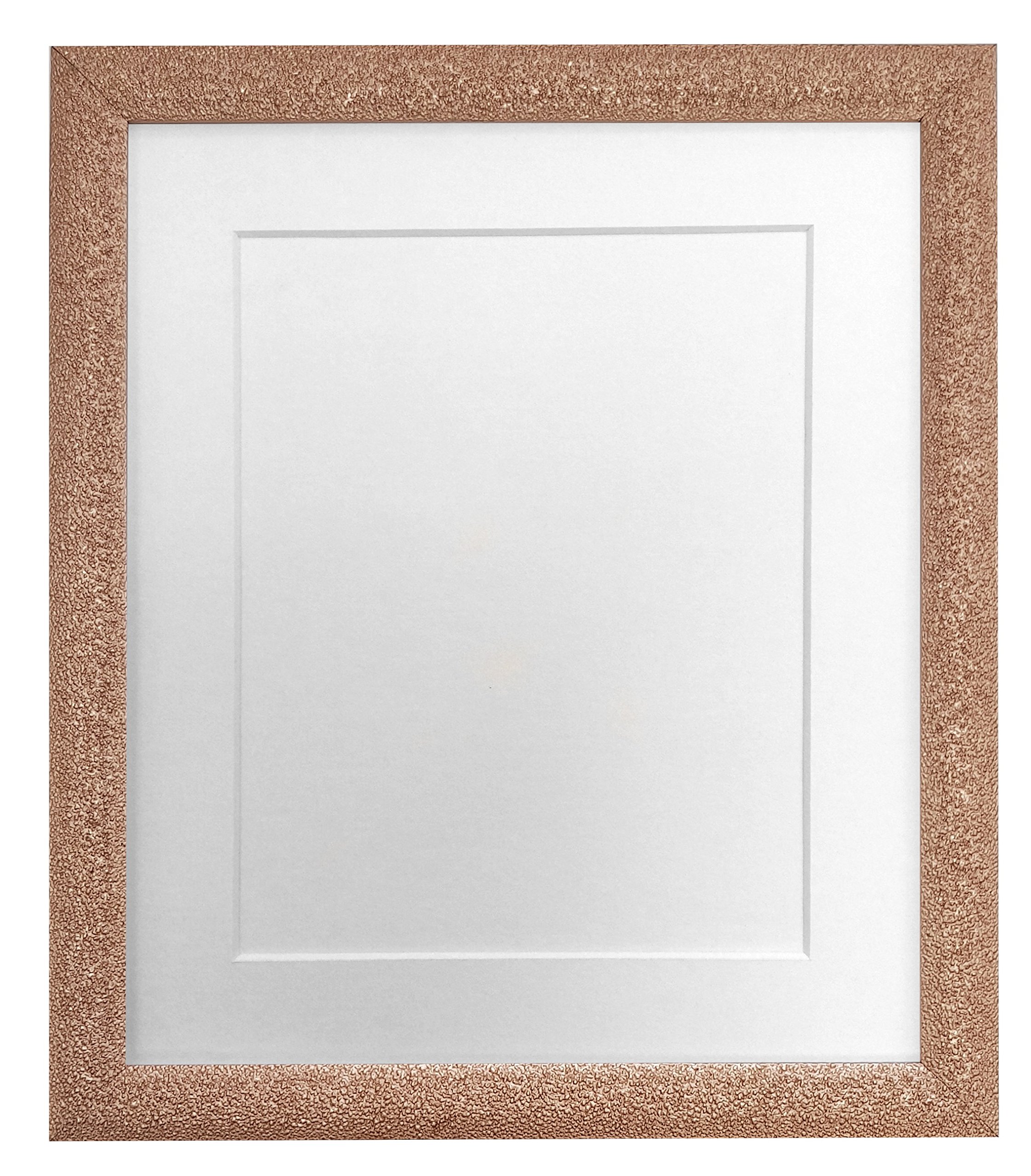 FRAMES BY POST Glitz Rose Gold Picture Photo Frame with White Mount 8 x 6 Image Size 6 x 4 Inch Plastic Glass — image 1