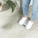 Salter Compact Digital Bathroom Scale 150kg LCD Step On Slim Glass Platform view 3