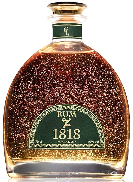 XO Rum Geschenk Premium 1818 23-Karat Deutschland Blattgold - Rum Dominikanische Republik - Luxus Geschenkidee für Männer - 2