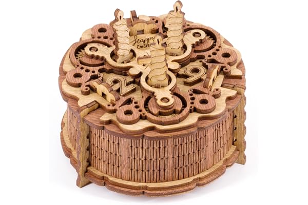 iDventure Birthday Cake Puzzle Gift Box - Tricky gift packaging - 3D Puzzle box - money box for cash - Puzzle for adults - Es
