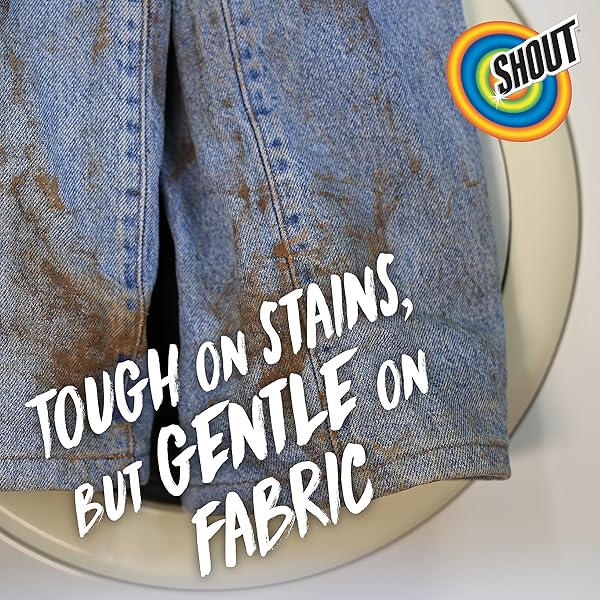 SHOUT ADVANCED STAIN REMOVER GEL FOR CLOTHES LAUNDRY, ULTRA CONCENTRATED GEL WITH BUILT-IN SCRUBBER BRUSH FOR DEEP SET-IN STAINS, 8.7OZ