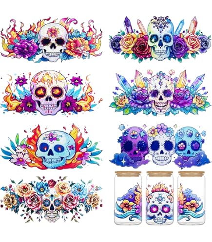 thumbnail image 2 of 10 Sheets Gothic Dark Animals UV DTF Cup Wraps Transfer Stickers Waterproof Rub Decals For 16 OZ Glass Cups 10 Styles Rub On Transfers PVC For DIY 2 of 14