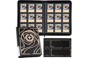 DRZERUI Binder for Lorcana Cards, Premium 9-Pocket Trading Card Album Compatible with Lorcana Cards, Tokens and Rules sheet (Classic Black)