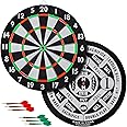 Franklin Sports Paper Dartboard Set - Double Sided 17" Wound Paper Dartboard with Darts Included - Traditional and Baseball Darts