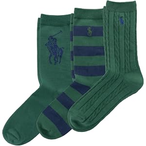 POLO RALPH LAUREN Boys' Candyshop Cable Knit Sock 3 Pack