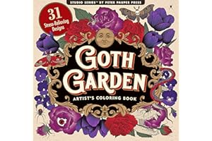Goth Garden Adult Coloring Book (31 one-sided designs on thick paper)