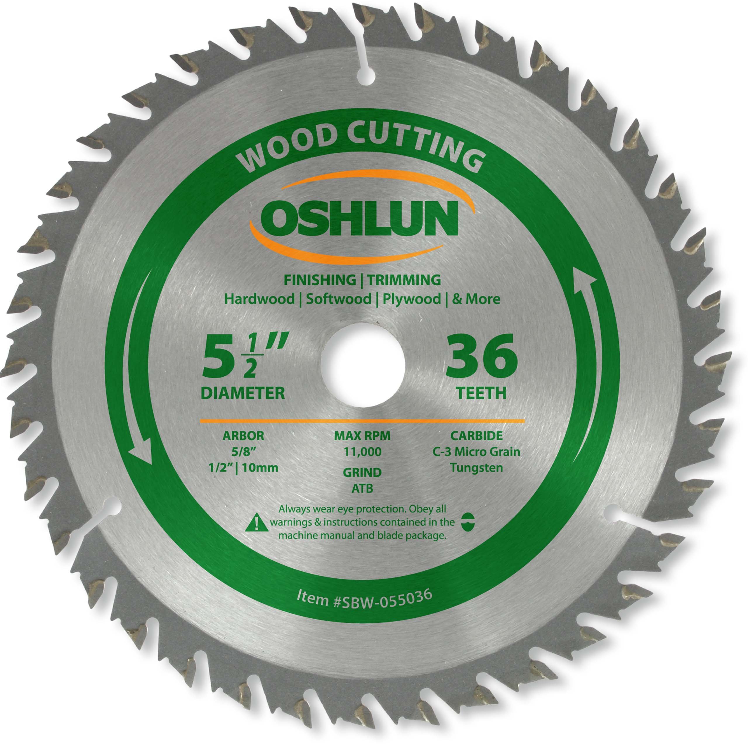 Oshlun SBW055036 51/2Inch 36 Tooth ATB Finishing and Trimming Saw