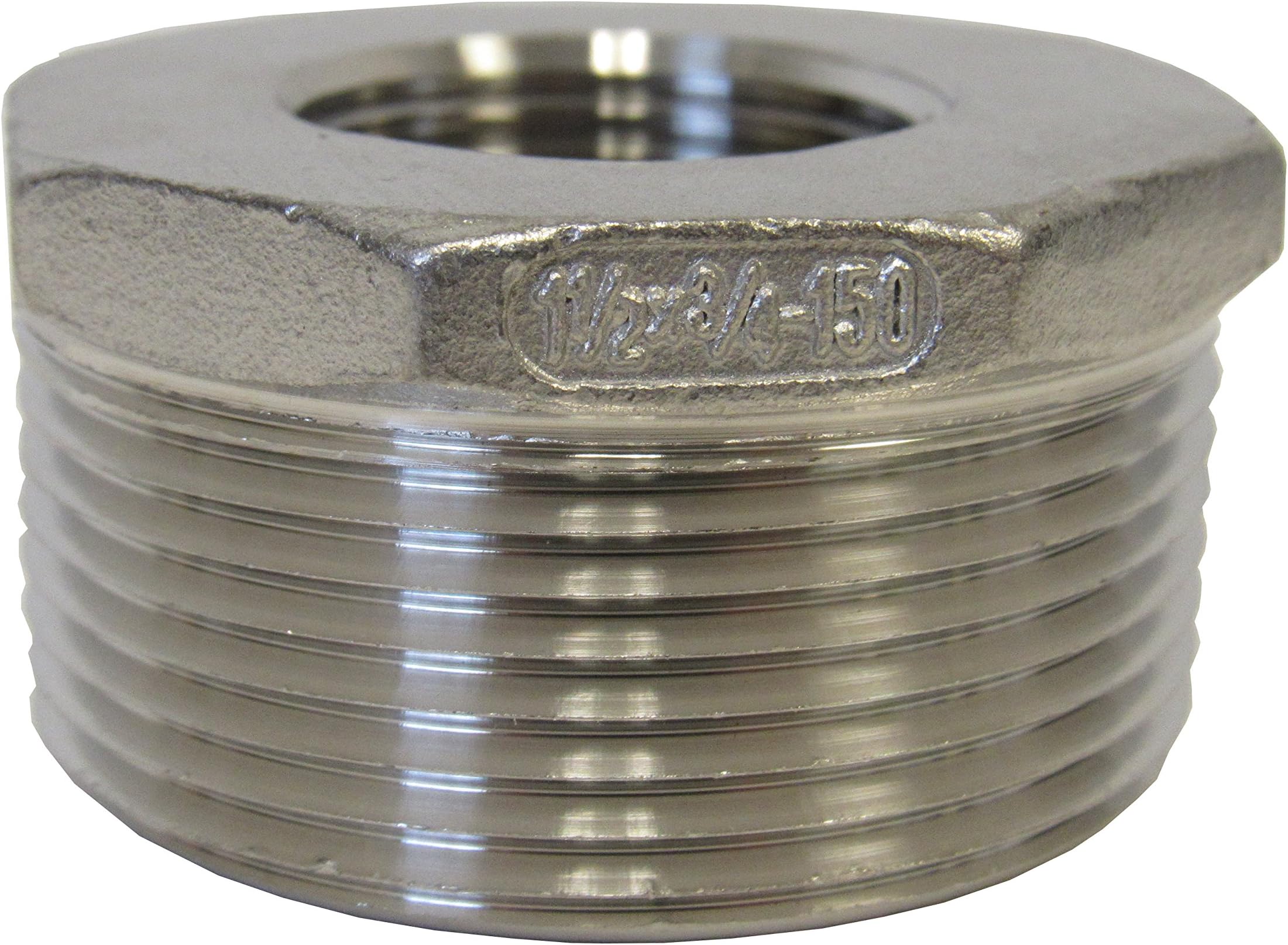 1-1/2 Inch X 3/4 Inch 304 Stainless Steel Reducing Bushing