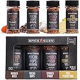 Spice Guru Grill Seasoning Gift Set - 4 Flavor BBQ Seasonings and Rubs - Christmas Gifts for Men Who Cook - BBQ Rub Gift Set - Christmas Grilling Gifts for Men - Gifts for Dad - Gifts for Him