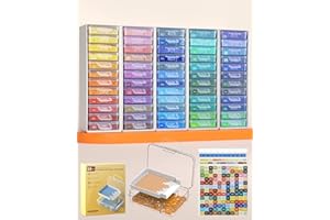 Redtwo 60pcs Diamond Painting Storage Containers Trays with Two Layers, 3-in-1 Diamond Painting Trays with Lids, Diamond Art Accessories, Diamond Art Drills Storage & Line-Up