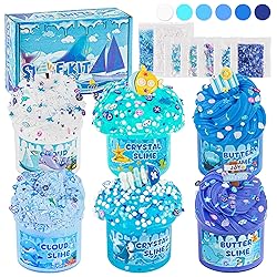 6 Packs Slemes, Blue Slime Kit - Cloud Slime kit