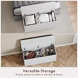 Vida Designs Leon Storage Ottoman White Wooden Chest Seat Window Bench view 5