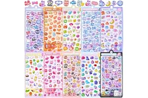 500+(10 Sheets) 3D Cute Puffy Stickers, Kawaii Jelly Stickers, Resin Decorative Stickers for Scrapbooking, Journals, Planners