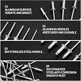 LJHOME 120pc Pop Rivets Assortment Aluminium Blind Rivets 3.2mm 4mm 5mm w/ Box view 4