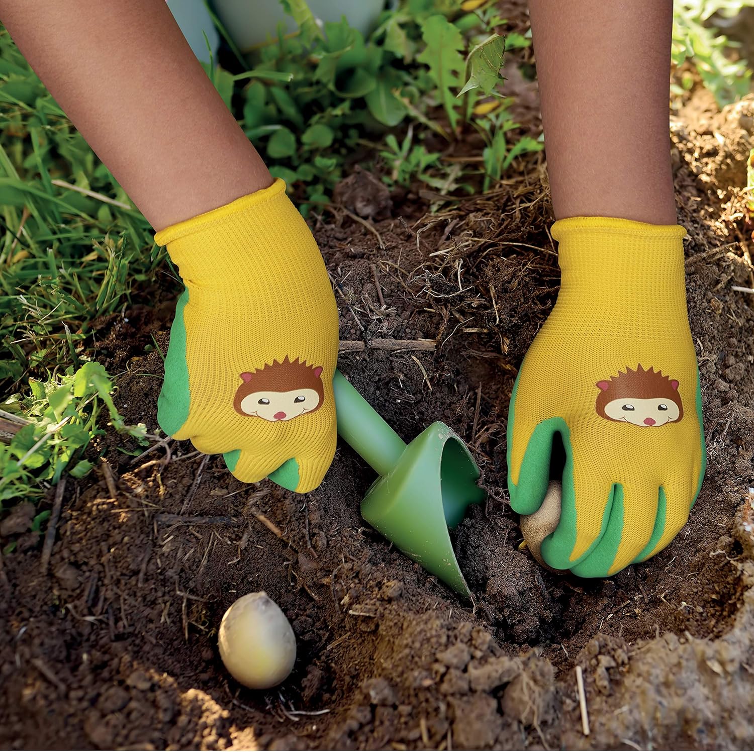 Spontex Garden Gnome Gloves, Gardening Gloves for Children Ideal for Playing and Working in the Garden Nitrile Coating - Image 5