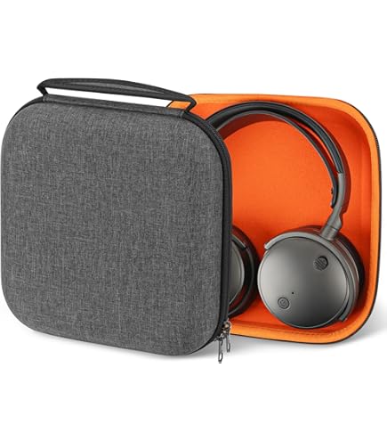 Geekria Shield Case Compatible With Boses QuietComfort Ultra, QuietComfort, QC45, QC35, QC25, QC15, QCSE Case, Replacement Protective Hard Shell Travel Carrying Bag With Cable Storage (Grey