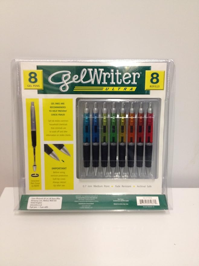 Gel Writer Ultra 8 Gel Pens & 8 Refills Amazon.co.uk Office Products