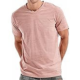 KLIEGOU Men's V Neck T Shirts - Casual Stylish Fitted Stretch Tees for Men